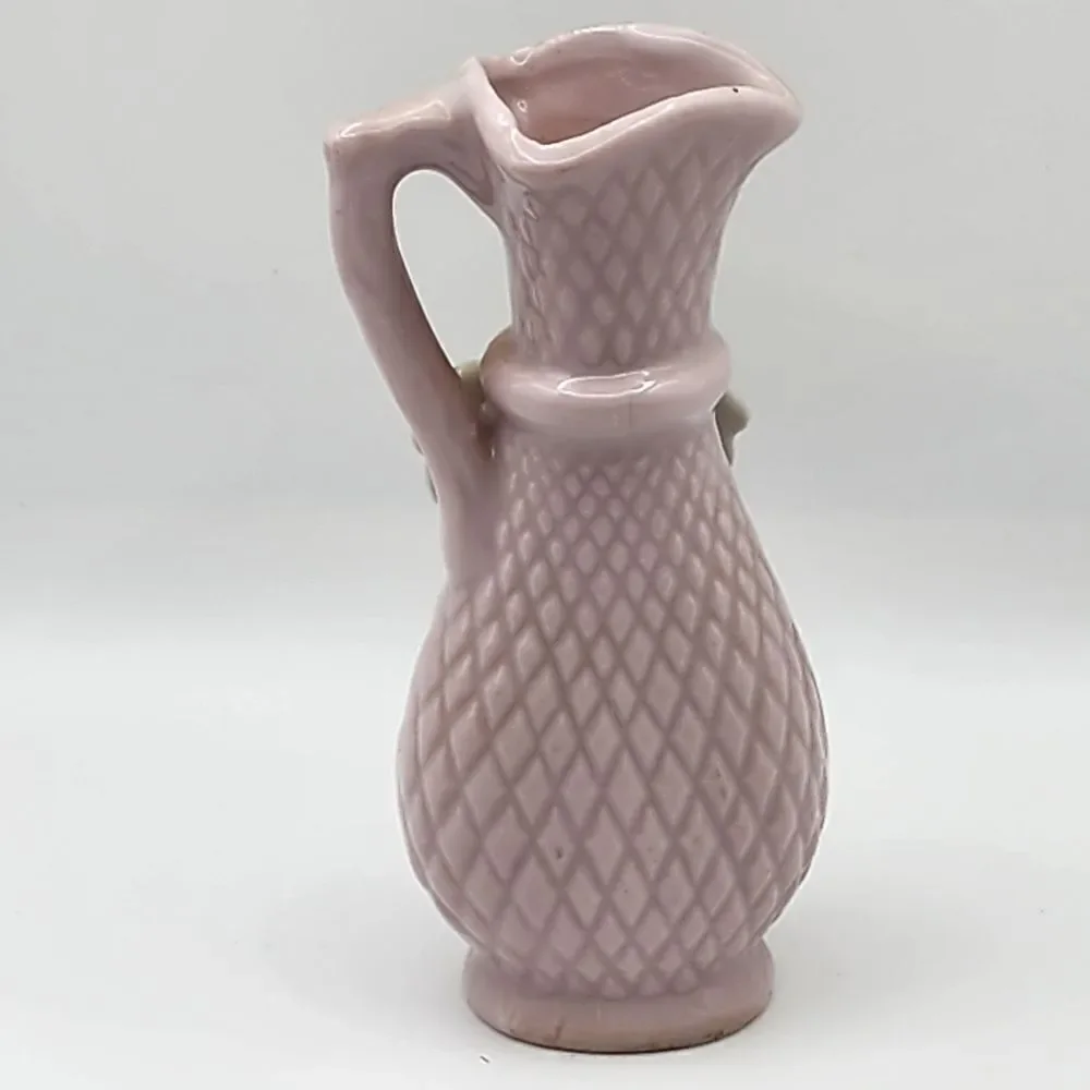 Vintage Japanese Bud Vase Porcelain Pink Hand Painted Japan
